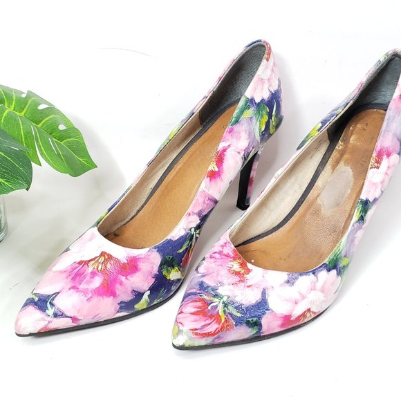 Anthropologie Seychelles Floral Leather Heels, 7 - Picture 4 of 14
